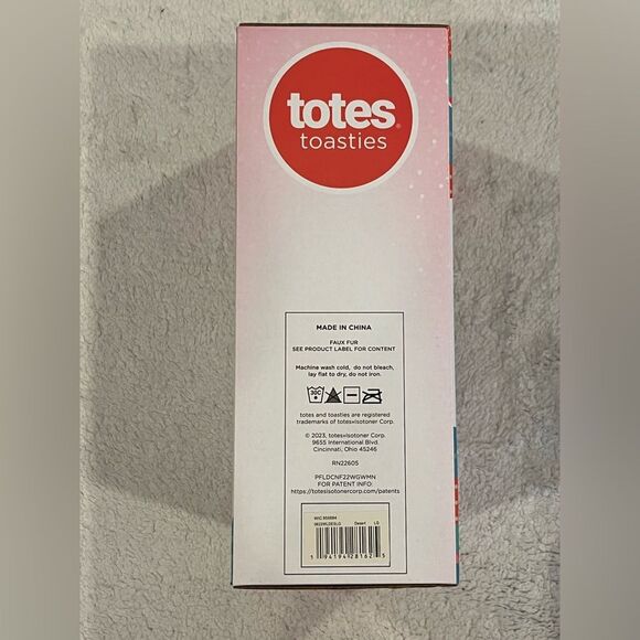 New in Box Totes Women’s Slippers XL 9-10 Brown and White Slides Memory Foam - Picture 4 of 4